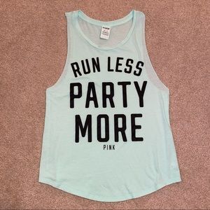 VICTORIA’S SECRET PINK RUN LESS PARTY MORE TANK XS